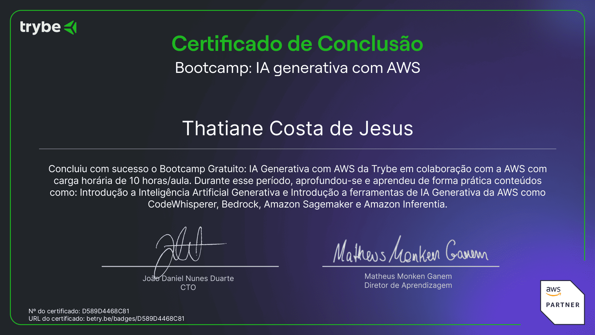 Bootcamp de IA Generativa com AWS-Thatiane